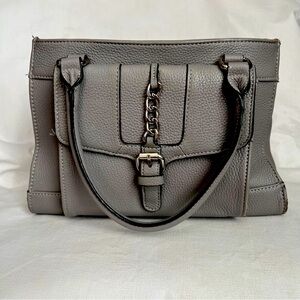 Giani Bernini Grey Pebble Leather Satchel Bag